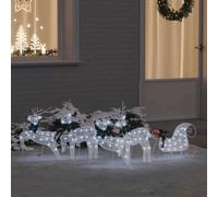 GeenYuu Rennes LED en Tissu Blanc 5 pièces décoration Noël intérieur extérieur Salon terrasse avec éclairage USB Guirlande Festive Motif Art Déco Ambiance chaleureuse Saison Hiver