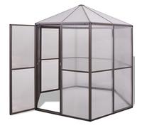 GeenYuu Serre en aluminium 240 x 211 x 232 cm avec plaques en polycarbonate, résistante aux UV, isolation thermique, marchable, résistante aux intempéries pour serre à plantes, tomates, maison de