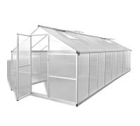 GeenYuu Serre en aluminium 481 x 250 x 195 cm avec plaques en polycarbonate, surface de base de 12 m², résistante aux UV et isolée thermique, marchable pour maison à tomates, serre, protection des