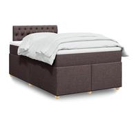 GeenYuu Sommier à Lattes avec Matelas 120x190cm Tissu Marron foncé Cadre de lit Bois pin Massif tête de lit Confortable pour Chambre Adulte Enfant Couchage Durable