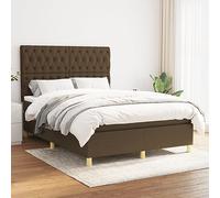 GeenYuu Sommier à Lattes avec Matelas 140x190 cm Marron foncé Cadre Bois tapissier tête de lit réglable Confort Ferme pour Chambre Adulte Enfant