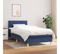 GeenYuu Sommier à Lattes avec Matelas 80x200 cm Bleu en Tissu, Cadre de lit tapissier Bois et métal, tête de lit réglable, Couchage Confortable pour Chambre Adulte ou Enfant