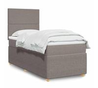 GeenYuu Sommier à Lattes avec Matelas 80x200 cm en Tissu Taupe, Cadre de lit tapissier avec tête réglable, Support Bois et métal pour Chambre Adulte ou Enfant, Couchage Confortable et Durable