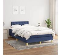 GeenYuu Sommier à Lattes avec Matelas Bleu 120x200 cm en Tissu Respirant Cadre de lit avec tête réglable pour Chambre Adulte ou Enfant Confort Ferme et Soutien Durable