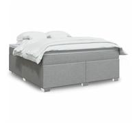 GeenYuu Sommier à Lattes avec Matelas et surmatelas Gris Clair 180x200 cm Tissu Polyester Cadre Bois Stable Confort Durable pour Chambre Adulte Enfant ado
