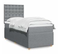GeenYuu Sommier à Lattes avec Matelas Gris Clair 80x200 cm en Tissu Polyester, Cadre de lit tapissier avec tête réglable, Support Bois et métal pour Chambre Adulte Enfant