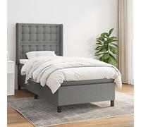 GeenYuu Sommier à Lattes avec Matelas Gris foncé 80x200 cm en Tissu, Cadre de lit tapissier en Bois et métal, tête de lit réglable, Couchage Confortable pour Chambre Adulte ou Enfant
