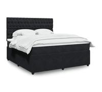 GeenYuu Sommier à Lattes de lit avec Matelas Noir 180x200 cm en Velours, Cadre tapissier capitonné avec tête réglable, Structure Bois et métal pour Chambre Adulte, Confort Optimal et Soutien Durable