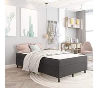 GeenYuu Sommier à Lattes de lit Gris en Tissu 120x200 cm Cadre métal Robuste Meuble Chambre Adulte Enfant avec Support Matelas Plateforme Durable Design élégant