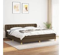 GeenYuu Sommier à Lattes de lit Marron foncé 200x200 cm avec Matelas à Ressorts ensachés, Cadre Bois mélèze, tête de lit réglable, surmatelas Mousse pour Chambre Adulte ou Enfant