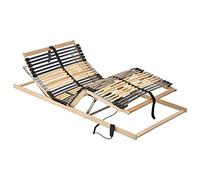 GeenYuu Sommier à Lattes électrique 7 Zones avec Cadre hêtre Massif 70x200 cm réglable tête et Pieds pour lit Adulte Chambre Confortable Bois Robuste