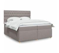GeenYuu Sommier à Lattes tapissier avec Matelas 200x200 cm Taupe en Tissu Polyester, Cadre de lit avec tête réglable, surmatelas Confortable, Soutien Optimal pour Sommeil paisible