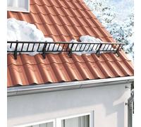 GeenYuu Support de garde-neige en acier noir 12 pcs 29,5 x 3 x 34,5 cm résistant aux intempéries pour toit extérieur avec fixation robuste et design contemporain