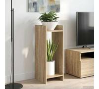 GeenYuu Support de Plante en Bois d'Ingénierie Chêne Sonoma 30 x 30 x 80 cm 2 pcs avec Cadre Ouvert pour Intérieur, Stabilité et Rangement Optimal
