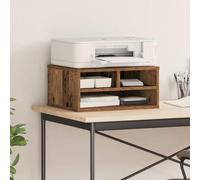 GeenYuu Support d'imprimante en bois vieilli, 49 x 40 x 22,5 cm, peu encombrant, avec étagère et espace de rangement, pour bureau, maison, bureau, bureau moderne et mobile