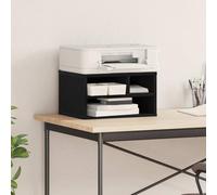 GeenYuu Support d'imprimante noir aspect chêne - En bois - 40 x 32 x 22,5 cm - Pour bureau à domicile - Avec espace de rangement - Organiseur de meubles peu encombrant et moderne