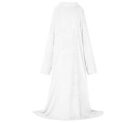 GeenYuu Sweat à capuche blanc en flanelle 210 x 150 cm, léger et portable avec poche pratique, capuche extra chaude pour la maison en hiver, sweat à capuche confortable pour homme et femme