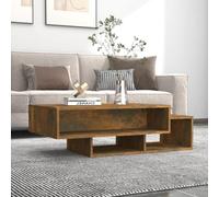 GeenYuu Table Basse chêne fumé 105x55x32 cm Bois d'ingénierie avec Rangement 3 Compartiments Espace Salon canapé Bureau décoration Fonctionnelle