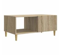GeenYuu Table basse en chêne Sonoma - 90 x 50 x 40 cm - En bois avec espace de rangement et tiroir - Design vintage - Table d'appoint polyvalente pour canapé, salon, étagère et étagère