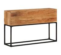 GeenYuu Table Console en Bois d'acacia Massif 120x30x75 cm avec Pieds en Fer Enduit de Poudre Stable pour Salon Bureau entrée Coin lit, Rangement Plateau et Support décoratif Multifonction