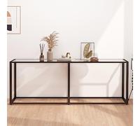 GeenYuu Table Console en Verre trempé Transparent 200x35x75,5 cm avec Plateau Robuste pour Salon Chambre Bureau entrée, Meuble d'appoint Design et Stable pour Rangement et décoration