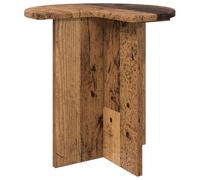 GeenYuu Table d'appoint en bois vieilli Ø 39 x 38 cm avec tiroir de rangement, peu encombrant comme table basse, table de chevet, étagère pour salon, chambre à coucher, couloir, balcon, canapé, lit