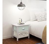 GeenYuu Table de Chevet en Bois de Paulownia Style français 2 pcs avec 2 tiroirs pour Rangement Chambre Salon Bureau Compact et Fonctionnel, Meuble auxiliaire Bout de canapé
