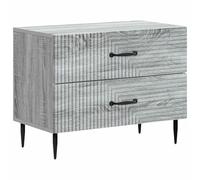 GeenYuu Table de chevet gris Sonoma 62 x 34,5 x 47,5 cm avec 2 tiroirs, table de chevet, table d'appoint, commode avec espace de rangement, style vintage scandinave pour chambre à coucher, salon