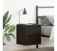GeenYuu Table de Chevet Murale en Bois d'ingénierie chêne Noir 38x34x40 cm avec tiroir Espace Rangement Compact pour Chambre lit Salon Bureau Support Lampe Livre réveil téléphone