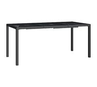 GeenYuu Table de jardin en acier anthracite avec design en maille - 165 x 80 x 72 cm - Table d'extérieur stable pour terrasse et jardin - Table de patio moderne - Durable et résistante aux intempéries