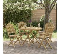 GeenYuu Table de jardin en bambou - 80 x 70 cm - Pliable - Peu encombrante - Résistante aux intempéries - Pour jardin, balcon, terrasse, extérieur, camping, pique-nique, véranda, jardin d'hiver comme