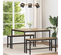 GeenYuu Table de Repas carrée 110 x 110 x 75 cm en métal avec Plateau Bois d'ingénierie, Design Moderne Stable pour Cuisine Salle à Manger Appartement Famille Repas Convivial