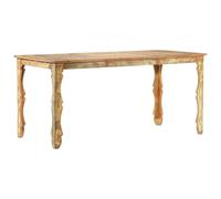 GeenYuu Table de Salle à Manger en Bois de récupération Massif 160x80x76 cm Finition laquée Plateau Solide pour Cuisine Salon séjour Espace Repas Famille invité