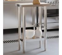 GeenYuu Table de travail de cuisine en acier inoxydable 55 x 55 x 85 cm, étagère inférieure, pieds réglables, pour restaurant cuisine professionnel restauration traiteur café bar hôtel cantine