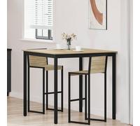 GeenYuu Table mange-debout en bois avec structure en métal, 110 x 110 x 105 cm, table de cuisine moderne pour salle à manger et salon, peu encombrante, robuste, facile à nettoyer, polyvalente pour les