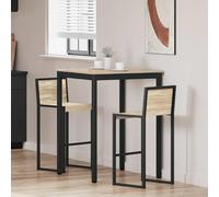 GeenYuu Table mange-debout en bois avec structure en métal, 80 x 80 x 105 cm, peu encombrante et robuste, idéale pour la cuisine, la salle à manger, le salon, style moderne industriel rustique