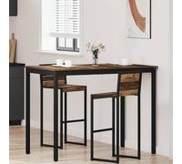 GeenYuu Table mange-debout rectangulaire en bois avec structure en métal - 140 x 80 x 105 cm - Design industriel moderne - Pour cuisine, salle à manger, salon, peu encombrant, robuste, durable, facile