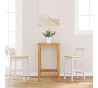 GeenYuu Tabourets de Bar en Bois Massif Blanc Lot de 2 avec Dossier Ergonomique siège Confortable pour Cuisine Salon Salle à Manger Hauteur 61 cm Design Stable et Durable
