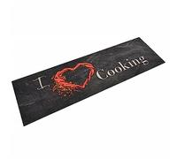 GeenYuu Tapis de Cuisine Lavable en Velours Noir 45x150 cm antidérapant Absorbant pour intérieur extérieur, paillasson Tapis d'entrée grattant essuie-Pieds pour Maison, Couloir, Balcon, terrasse