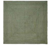 GeenYuu Tapis de Surface carré Vert Olive en Jute tressé 200 x 200 cm Fait Main pour Salon Chambre Bureau décoration intérieur Durable et Confortable