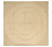 GeenYuu Tapis de Surface en Jute Blanc 300 x 300 cm Fait Main pour Salon Chambre Bureau intérieur, Tapis Moquette décoratif Doux Absorbant pour Passage, Protection et Confort