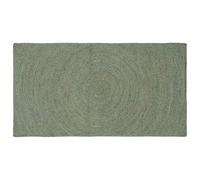 GeenYuu Tapis de Surface Vert Olive en Jute 100 x 200 cm Fait Main pour Salon Chambre Bureau décoration intérieur Doux Absorbant Confortable