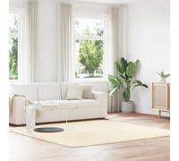 GeenYuu Tapis Shaggy à Poils Longs NAVARRA crème 240x240 cm Polyester Doux et Absorbant pour Salon Chambre Bureau intérieur extérieur décoration Confortable et antidérapant