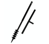 GeenYuu Tariere foret meche perceuse forage trou sol terre jardin plantation poteau cloture piquet fondation ancrage puit helicoidale spirale vrille manuelle motorisee thermique acier noir 80 mm