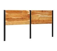 GeenYuu Tête de lit 200 cm Bois Massif d'acacia et Fer Enduit de Poudre, Structure Robuste avec Support sur Pied, Panneau décoratif pour Chambre Adulte, Dossier Confortable et Design Naturel