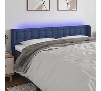 GeenYuu Tête de lit à LED Bleu 203x16x78/88 cm en Tissu rembourré avec Panneau Lumineux réglable pour Chambre Adulte, Chevet décor Mural, Structure Solide en Bois et Mousse