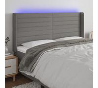 GeenYuu Tête de lit à LED Gris foncé en Tissu 183x16x118/128 cm avec Bande LED réglable et Support Solide pour Chambre Adulte Enfant, Panneau rembourré et décor Moderne