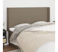 GeenYuu Tête de lit avec Oreilles Taupe en Tissu rembourré 183x16x118/128 cm avec Pieds en Bois pour Chambre Adulte ou Enfant, Panneau capitonné Durable et Support Confortable pour Dossier