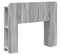 GeenYuu Tête de lit d'armoire gris Sonoma avec espace de rangement 95 x 18,5 x 80 cm en forme de U pour chambre à coucher Montage mural Polyvalente, robuste et facile d'entretien