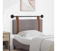 GeenYuu Tête de lit suspendue avec lumière LED Taupe antique PU rembourrée 110 x 55 cm Montage mural avec sangles amovibles Accessoire moderne pour chambre à coucher Confort